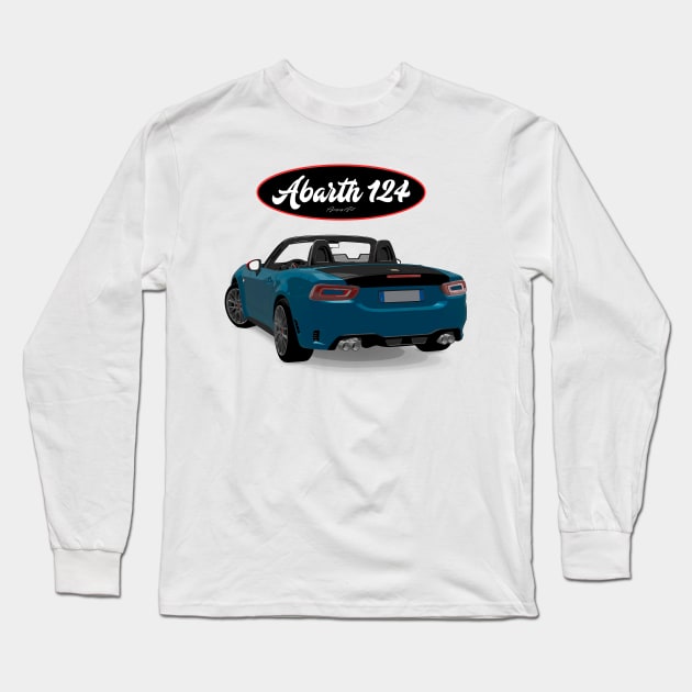 ABARTH 124 Azzurro Back Long Sleeve T-Shirt by PjesusArt